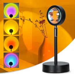 Najlepsze sprzedawcy Lampy projektora 180 stopni Rotacja Rainbow Sun Sunset Decor Mode Night Light USB Romantic Lampa projekcyjna na imprezę Theme BedroomDecor WLL908