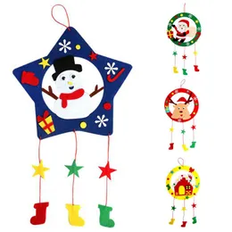 Christmas Toy 1 Set Handcraft Kit Easy-operating Handmade Interest Cultivation Kids Fabric Craft Garland for Education