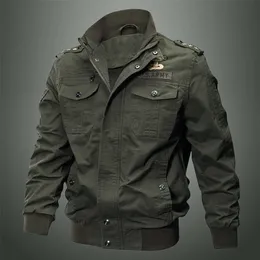 Autumn And Winter Men's Multi Pocket Military Jacket Pure Cotton Casual Work Large Loose Special Forces Men 211110