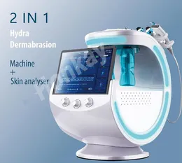 Multifunction Smart Ice Blue Ultrasonic RF Aqua Skin Scrubber Dermabrasion with skin analysis system