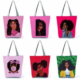 이브닝 가방 아프리카 소녀 인쇄 핸드백 ins 스타일 아프리카 여성 패션 에코 구매자 여성 큰 용량 Tote 여행 사용자 정의 패턴