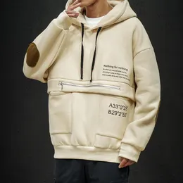 Men's Jackets VIANKANI 2021 Plus Sweatshirt Letter Print Wool Hoodie Pullover Loose M-6XL