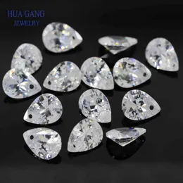 宝石類のための鮮やかな白い立方体ジルコニアの石の形鮮やかな白い立方体ジルコニアの石は4×6〜15×20mmの高品質の緩いCZビーズ