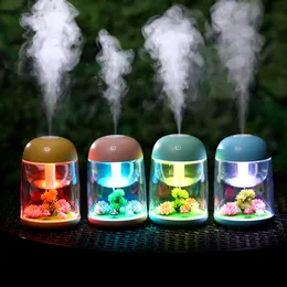 180ml Micro Landscape Humidifier Night Light USB Humidifiers Mist Maker Mini Air Purifier Office Decorations w-00870