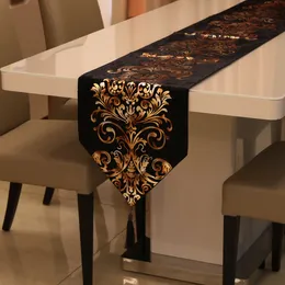 Nordic Plant Flowers Table Runner European Luxury Hotel Tea Table Decoracion Cover TV Shoe Cabinet Table Cloth