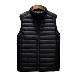 Aiwetin Mens Jacket Ärmlös Vest Vinter Mode Man Bomull-Padded Vest Coats Män Stand Krage Tjocken Waistcoats Kläder 211019