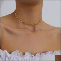 Girocolli Collane Pendenti Gioielligirocolli Hollow Coreano Dolce Amore Cuore Girocollo Collana Dichiarazione Fidanzata Regalo Carino Bicolore Alla Moda Ebreo