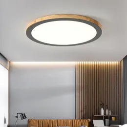 天井照明モダンなLEDランプシンプルソリッドウッドウルトラ型円形デザインホームベッドルームリビングルーム勉強屋内装飾ライト