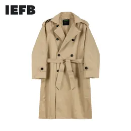 IDEEFB Męski Noszenie Wiosna Moda Oświetlone Przystojny Trend Widokowy Długi Płaszcz Oversize Płaszcz Luźny Płaszcz 9Y888 210524