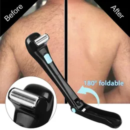 Electric Nose & Ear Trimmers Multifunctional Men's Back Hair Razor And Body Trimmer Foldable Long Handle Shaver