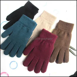 Five Fingers Gloves & Mittens Hats, Scarves Fashion Aessories Elastic Glove Keep Warm Thickening Plush Knitting Women Man Work Finger Winter