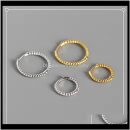 Hie Jewelry Drop Delivery 2021 EST 925 Sterling Sier Earrings Ear Cuff Clip on Round Circle Gold Hoop 여성 귀걸이 액세서리 XGKRV