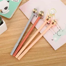 24 st Creative Cartoon Squirrel Neutral Pen Cute Learning Stationery Silicone Head Vattenbaserad Signatur Pen 210330