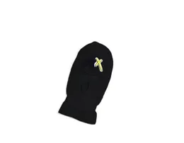Three Hole Knitted Face Mask Popular Logo Luxury Embroidery Knitted Hat Thin Baotou Cap Trend Design Wool Caps Autumn and Winter