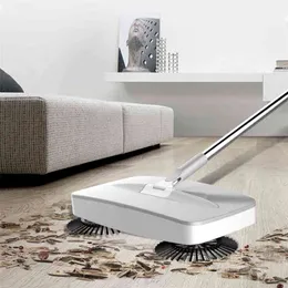 Hand Push Sweeper Stainless Steel Scraping And Mopping Integrated Machine Household Cleaning Package Broom Dustpan Set 210423