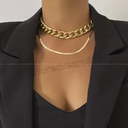 Correntes de moda colar para mulheres torcer ouro cor de prata grosso cadeia grunge estilo fada core choker colar y2k menina jóias