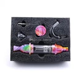 hookahs Nector Collector Hot Silicon Dab Straw Lighthouse Shape Pipe Acrylic Smoking Bong with Glass Attachment Bowl Colorful Filter and 10mm Titanium Nail hookahs