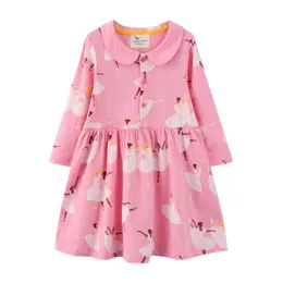 Children's Manga Longa Floral Meninas Vestidos De Moda Outono Inverno Flores De Bebê Dress Dress Festa Frocks Q0716