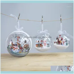 装飾イベントお祝いのパーティーサプライズホームガーデン5サイズの装飾品サンタクロースクリアプラスチッククリスマスボール装飾装飾木
