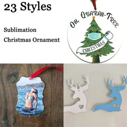 2021 Uroczy Christmas Ornament Sublimation Brelok Brelok Jednoosobowy DIY Keyring Housewarming Gift Keepsake