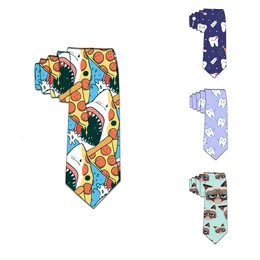 Diy Funny Pattern Men's Tie Business Wedding Party Polyester Slim Shirt Accessories 8cm Wide Jacquard Woven for Men