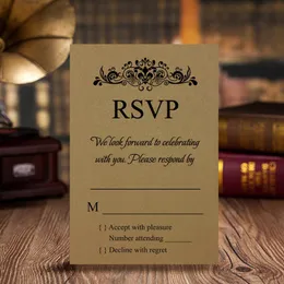 2021 nuova carta RSVP oro con busta gratuita per matrimoni/feste, 50 pezzi/lotto