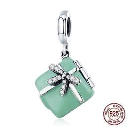 925 argent sterling amour boîte cadeau pendentif breloques fit Pandora bracelet à breloques collier faisant femme bijoux