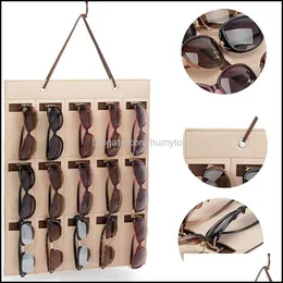 Boxes Bins Housekeeping Organization Home & Gardenmulti-Slot Sunglasses Organizer Hanging Earrings Necklace Felt Storage Holder1 Drop Delive