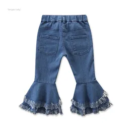 DHL Ins Baby Girls Flare Spodnie Denim Tassels Dżinsy Legginsy Rajstopy Kids Designer Odzież Pant Moda Dzieci