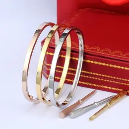 Klasyczne miłosne Bangle wąskie edycja moda bransoletka damska męska projektant biżuterii