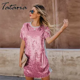 Rose Gold Sequin Dresses Woman Party Night Slim Short Sleeve Patchwork Bodycon Nightclub Mini Vintage Dress Vestido Lentejuelas 210514