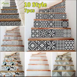 Funlife trappa klistermärken dekorativa vattentäta DIY självhäftande trappa klistermärken för trappa möbler badrum kök hem 211124