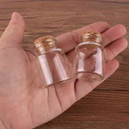 24pcs 30 40 17 mm 15 ml mini szklane butelki małe słoiki fiolki z korkiem na ślubie 210330220n