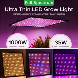 Spettro completo Grow Light 1000W LED Pannello Luci per piante AC85-265V Crescita indoor Fiori LED Piante erbacee Lampade per tende