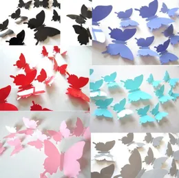 3D Butterfly Wall Pasted PVC Light Butterfly For Home Decoration Wall Stickers Kids Baby Room Bedroom Ceiling Home Decor 1Bag/12pcsHHC6973