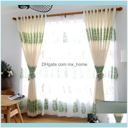 Curtain Deco El Supplies Home Gardencurtain & Drapes Pastoral Blackout Curtains For Living Room Bedroom With Tropical Leaves Flowers Embroid