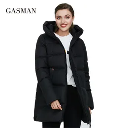 Gasman Rosa Moda Quente Mulheres Casacos de Inverno Mulheres Com Capuz Down Parka Outwear Casaco Feminino Baiacado Casaco Plus Size 011 211018