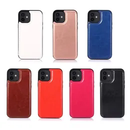 Plånbok Läder Telefon Fodral för iPhone 12 Mini Back Flip Coque Applicera till 11 Pro XR XS Max X 6 6S 7 8 Plus Card Slots Cover