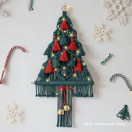 Goblenler Makrome Noel Ağacı Duvar Asılı Goblen Püsküller Çanlar Handwen Boho Dekorasyon Bohem Dekor Oturma Odası Çocuklar için Hediye Için