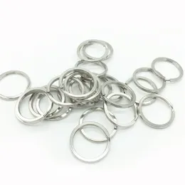 28mm 18k vitguld pläterad rund metall nyckelhållare delade ringar diy nyckelring tillbehör nyckelring för nyckelring grossist pris