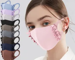 De senaste modepartsmaskarna, sommar tunn is Silk cool känsla tredimensionell mask bredvid trä öron, bomull solskyddsmedel, andningsbar, tvättbar