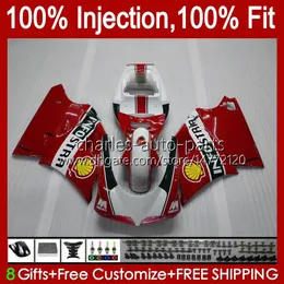 Injection Body For DUCATI 748S 853S 916S 996S 998S 94-02 Red White 42No.8 748 853 916 996 998 S R 94 95 96 97 98 748R 853R 916R 996R 998R 1999 2000 2001 2002 OEM Fairing