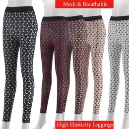 Abbigliamento estivo da donna Alta streetwear Moda Sport sexy Pantaloni fitness Sessuale Vedi attraverso leggings trasparenti in maglia di luna 211215