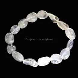 Tumbled Clear Crystal Bracelet Handmade Chakras Reiki Stone Healing Bracelets Women Natural Yoga Jewelry Beaded, Strands Drop Delivery 2021