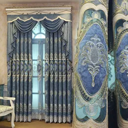 Curtain & Drapes European-style High-end Light Luxury Embroidery Shading Pastoral Gorgeous Valance Curtains For Living Room Bedroom Dining