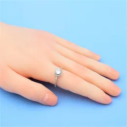 925スターリングシルバーの涙ドロップCZダイヤモンドリングとボックスフィットPandora Wedding Rings婚約ジュエリー