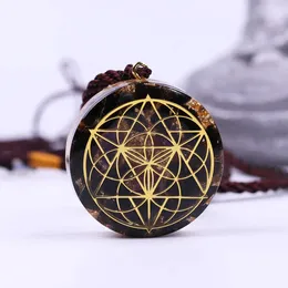 Livets frö Ancient Orgon Energy Crystal Pendant Chakra Symbol Orgonite Transport Halsband Natursten Reiki Healing X0707