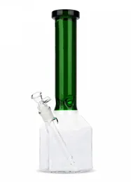 Vintage 14inch 7mm Base Hexagonal Base Bong Hookah Tubulação de Água Óleo Dab Rigs Percolator pode colocar o logotipo próprio do cliente