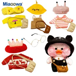 30cm Lalafanfan Cafe Ente Kleidung Kawaii Ente mit Kleidung Plüschtiere Gefüllte Weiche Puppen Zubehör Haarband Kinder Mädchen Geschenk Y211119