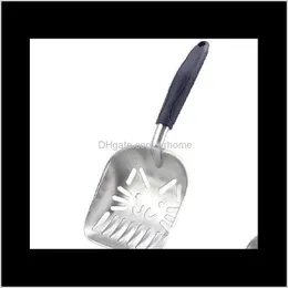 Cat Pet Malzemeleri Ev Gardencat Litter Scoop Büyük Metal Kitty Sifter için Derin Kürek ve Ergonomik Tutamak Ağır Hizmet Katı Alu